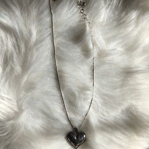 Long Sterling Silver Brighton Heart Necklace